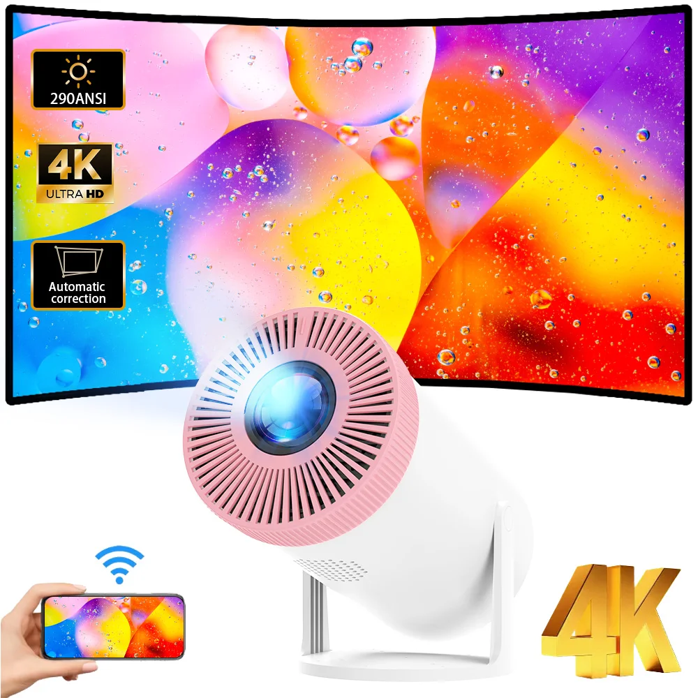 

Мощный портативный проектор 4K 1080P, 300 ANSI, Android 11, WIFI 6, BT5.0, 1280*720P, для домашнего кинотеатра и улицы, 180° ° Регулируемые проекторы