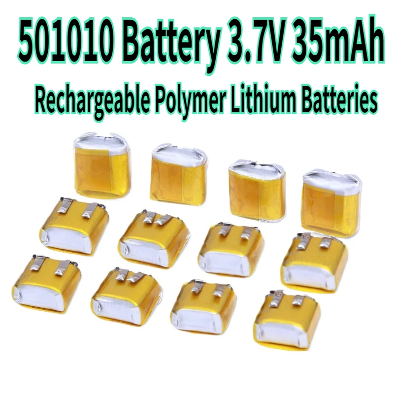 

20pcs 501010 Battery 3.7V 35mAh Lipo Rechargeable Polymer Lithium Batteries for Bluetooth Headset Mp3/mp4 Smart Watch GPS