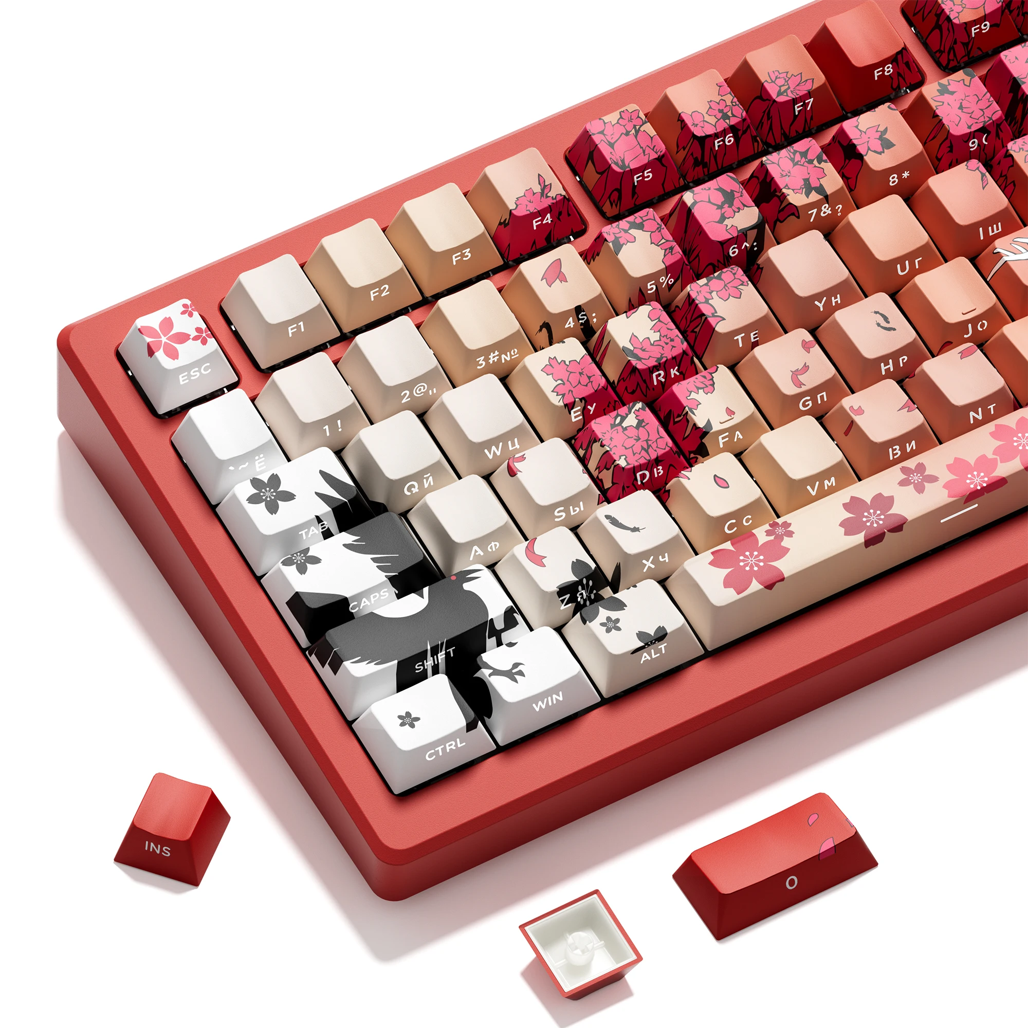 

Клавишные колпачки XVX Anime с русской раскладкой, PBT, с боковой печатью, двойное литье, светопропускающие, для механических клавиатур 60/68/75/87/98 MX