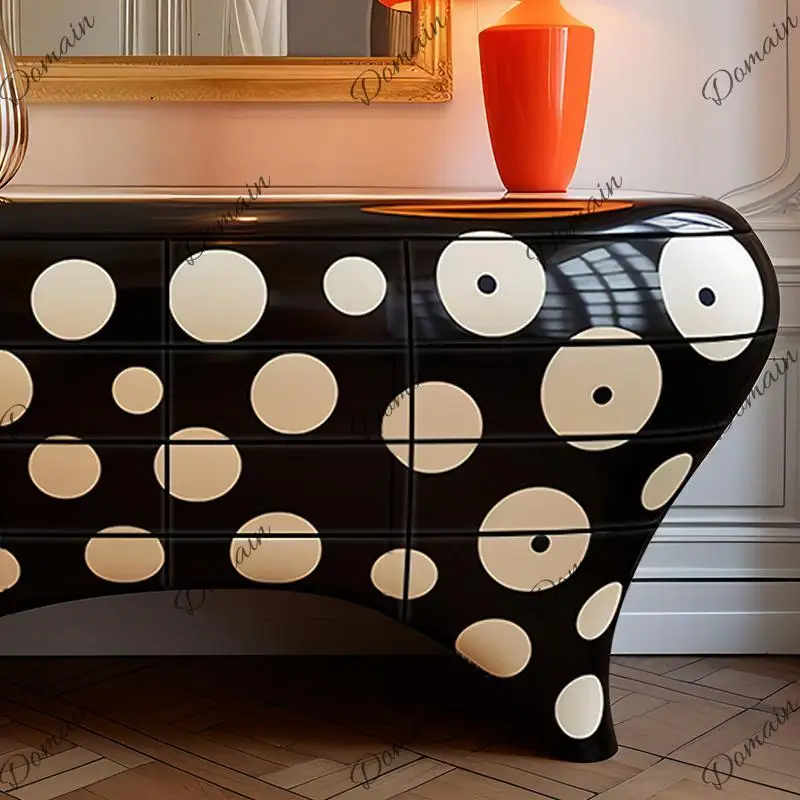 Large capacity storage decorative cabinet, designer artistic wave ordering sideboard cabinet, high-end creativity, customization