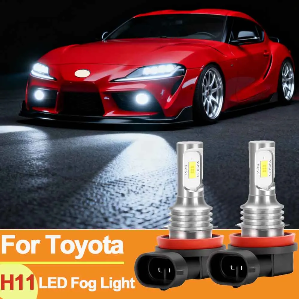 

2x H11 светодиодные противотуманные фары Canbus H8 H9 автомобильная противотуманная лампа высокой яркости 12 В для Toyota RAV4 Corolla 4Runner Yaris Sienna Venza Highlander