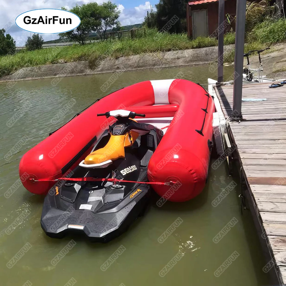 New jet ski powered inflatable tender  mixes a jet ski with an inflatable boat for nimble on-water travel