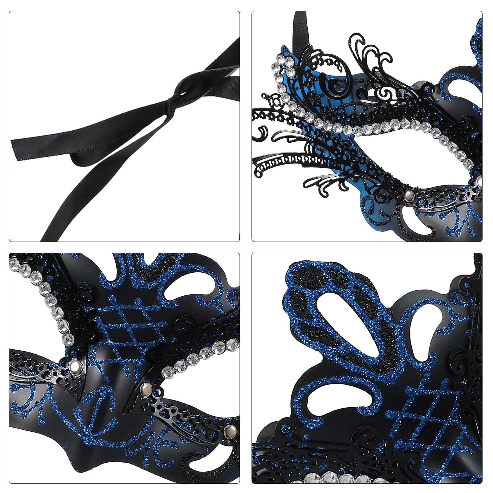 

Rhinestone Butterfly For Halloween Masquerade Ball Party Cosplay Costume Event Face Half-Face Mask With Durable Iron Plastic