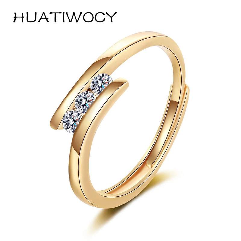 Elegant Women Ring 925 Silver Jewelry with Zircon Gemstone Open Finger Rings for Wedding Party Ornament Wholesale Dropshipping