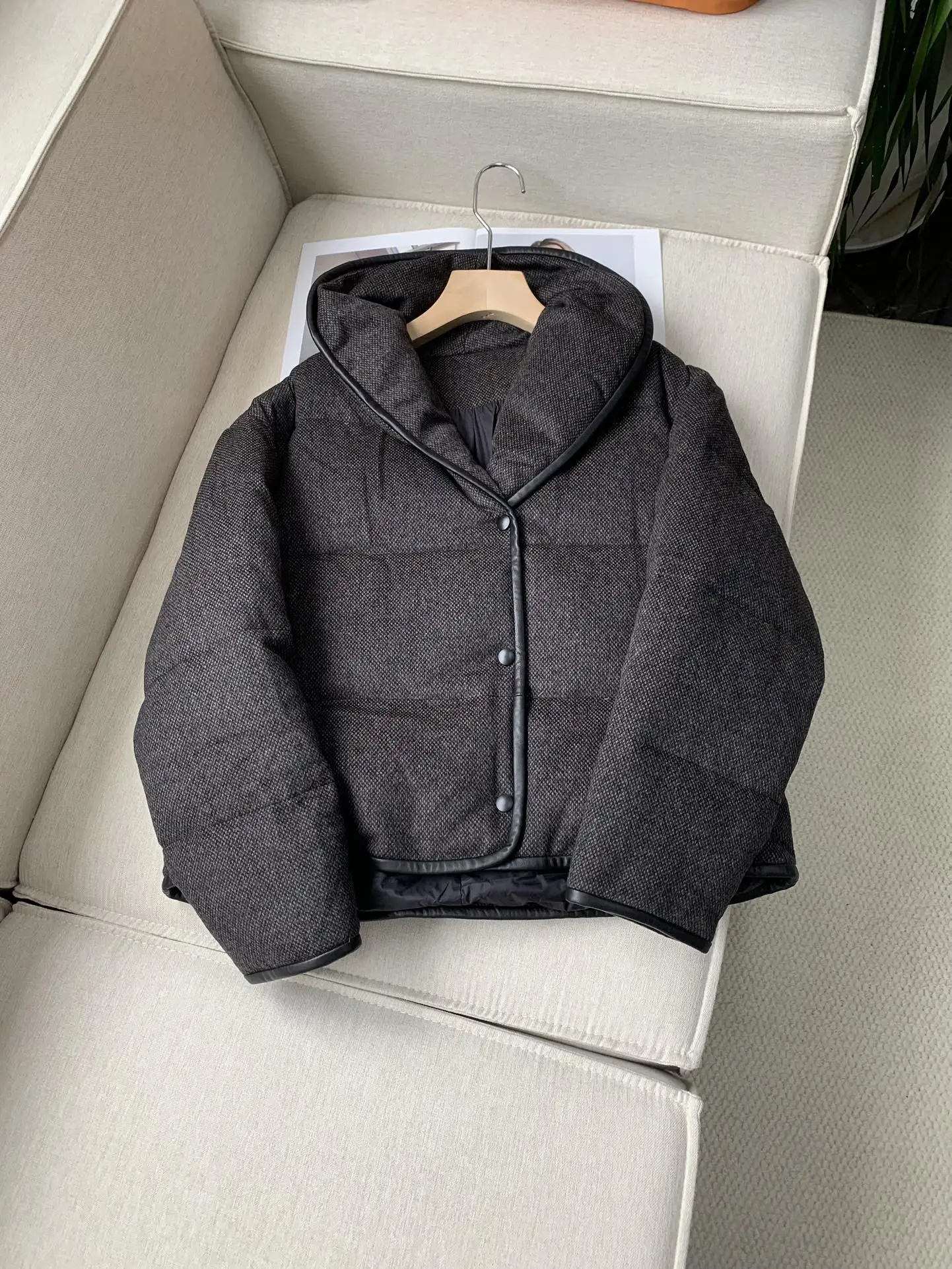 

Autumn And Winter New Fashion Commuting High Quality Wool Splicing Goose Down Jacket