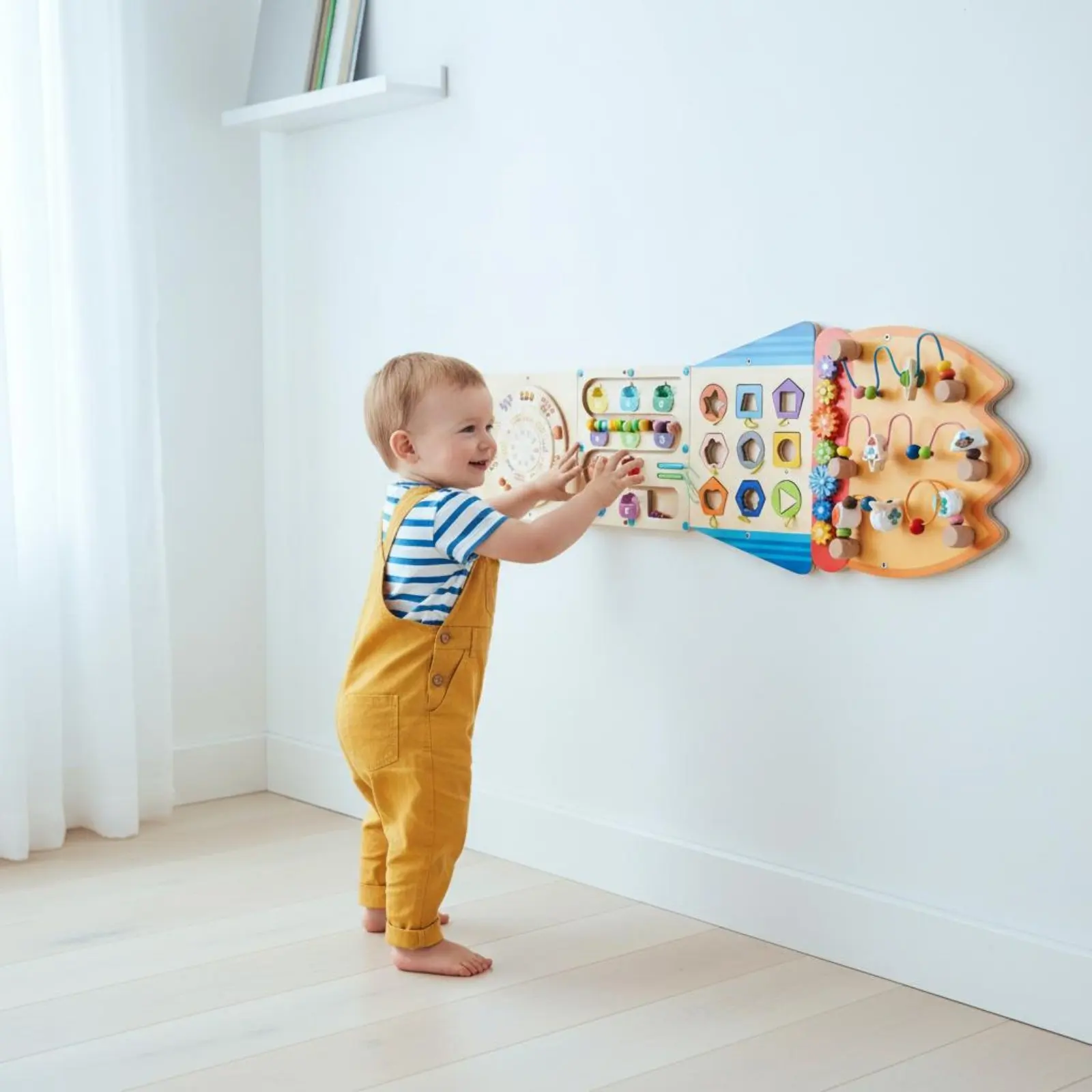

Wooden Busy Board Hands-on Play Wall-Mounted Activity Board Educational Activity Panel Hand-Eye Coordination Children'toy