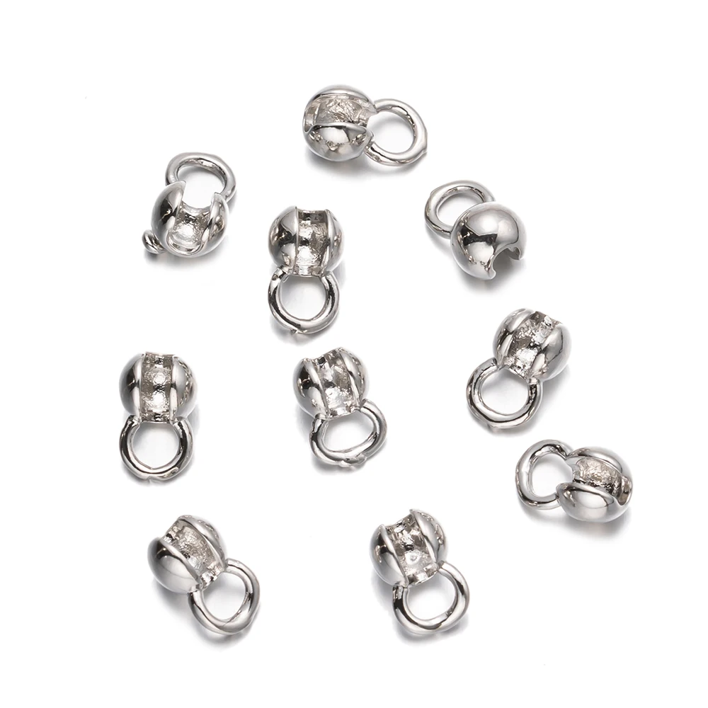 10/20Pcs 18K Gold Clam Shell Bead Tip Ball Chain Crimp End Bead Connector Accessories For DIY Necklace Bracelets Jewelry Making