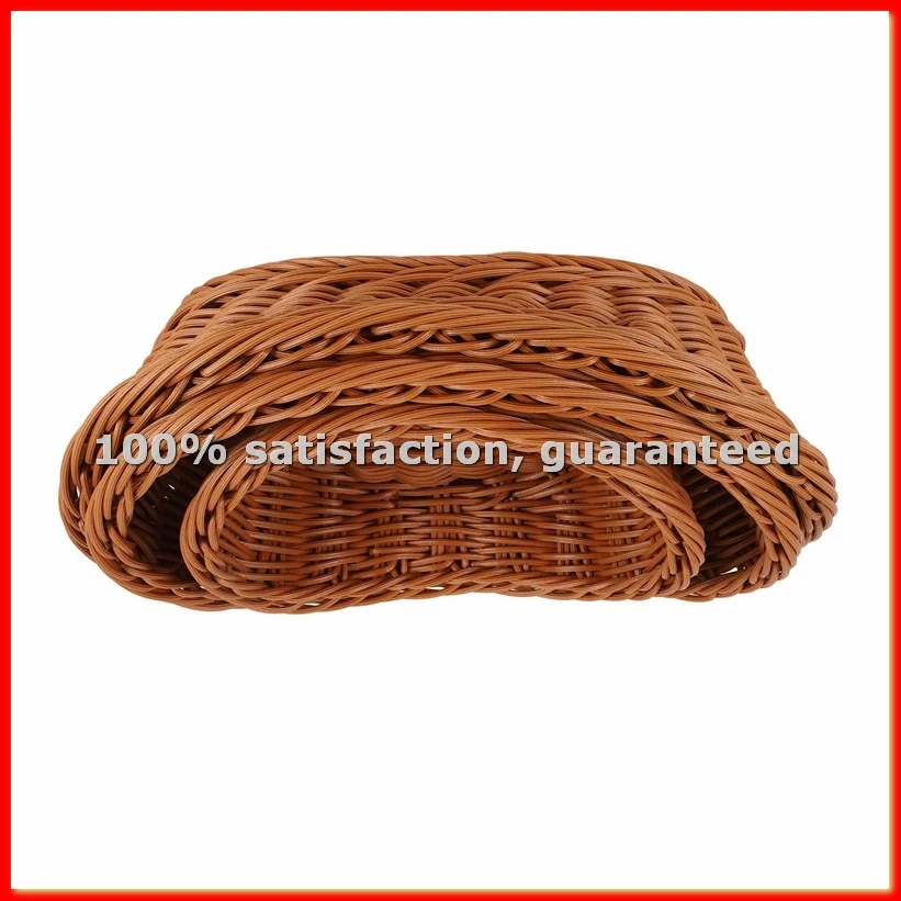 

Wicker Woven Bread Basket Serving Basket Set of 3,Storage Basket for Food Fruit Cosmetic Storage Table Top and Bathroom-A68X