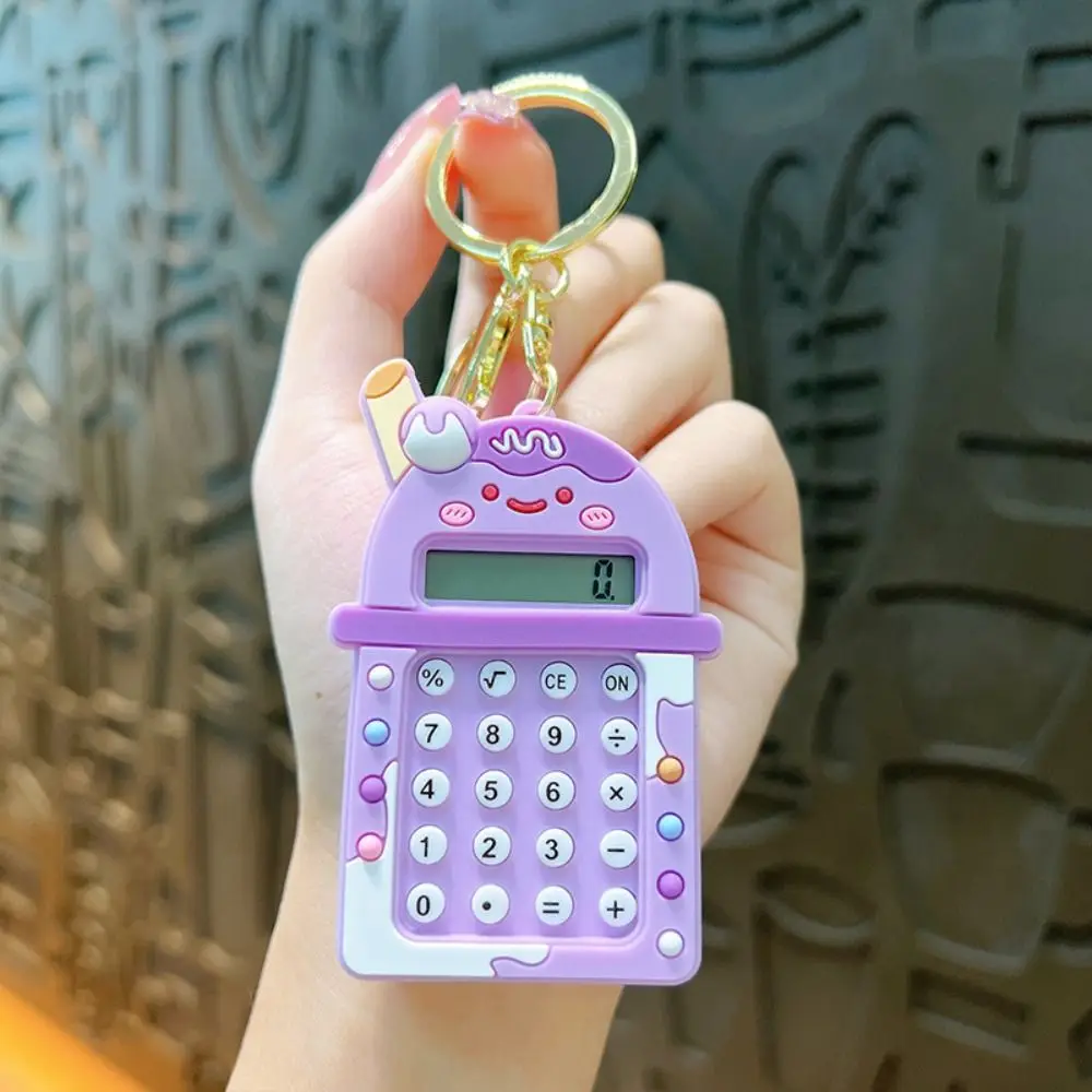 purple portable 8 digit display mini calculator