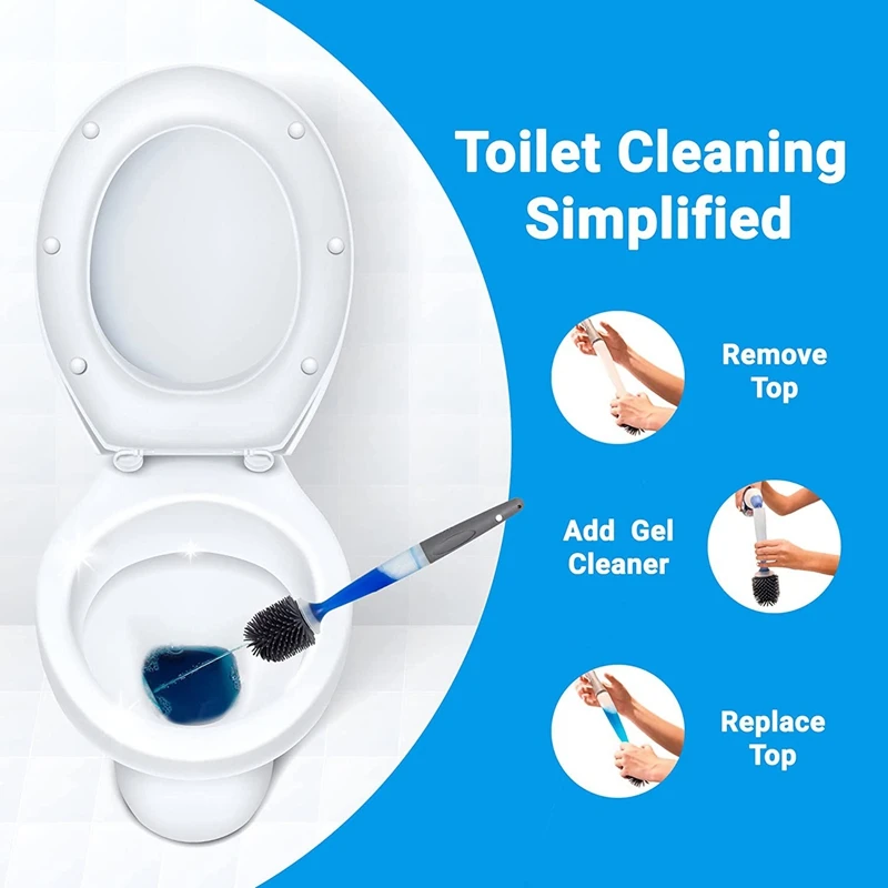 ABGR-Щетка для унитаза, многоразовая ручка, гель для чистки унитаза, вентилируемый держатель для хранения сантехники - щетка для унитаза