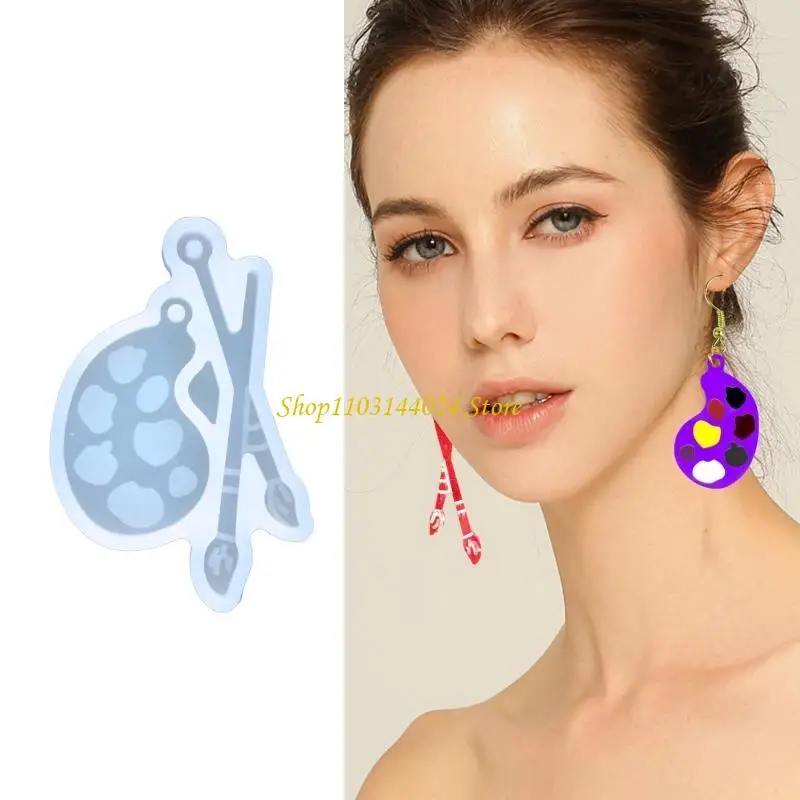 

N5KE Unique Earring Molds for Women Earrings Crafts Making/Keychains/Necklace Little Palette Epoxy Resin Jewelry Making
