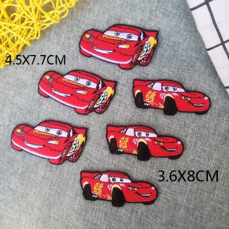 Cars Cartoon Red Lightning McQueen Ironing Sewing Patch Cloth Sticker DIY Clothes Bag Decoration Cartoon Pattern Decal Wholesale