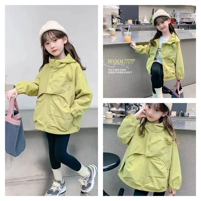 

hot Kawaii Girl Fashion Outdoor Jackets Student Autumn Casual Cartoon Stand Collar Jacket Sports Jacket Children's Clothing