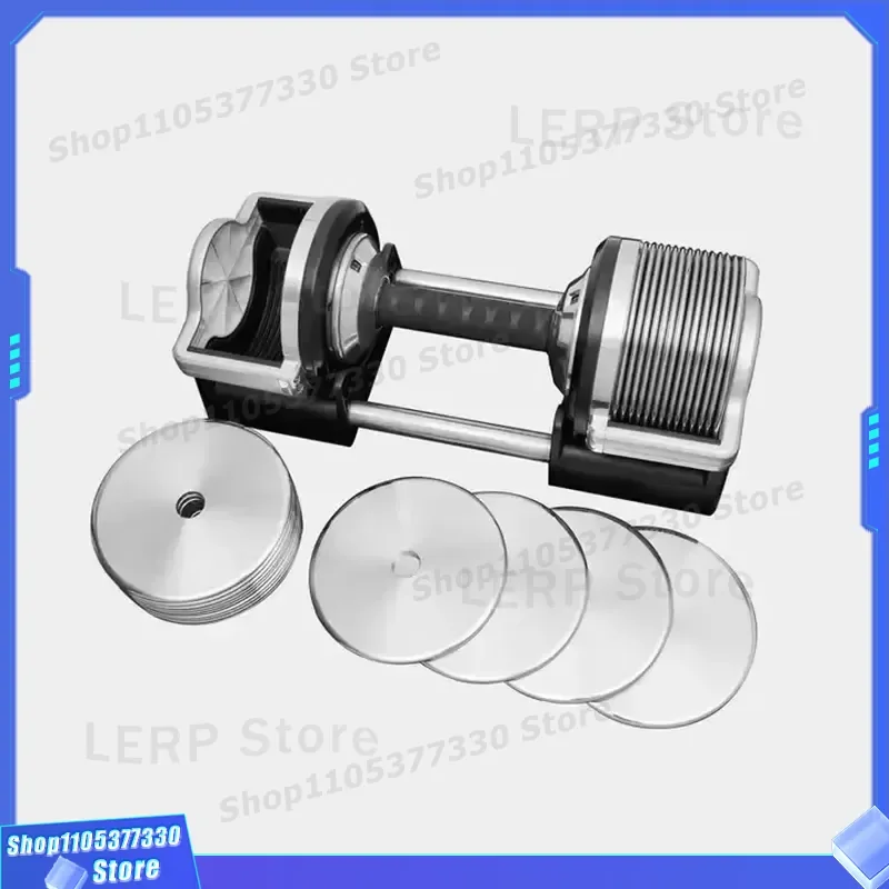 32kg Adjustable Dumbbell Set Stainless Steel Chrome Round Free Weight for Gym Fitness Equipment Home Workout Strength