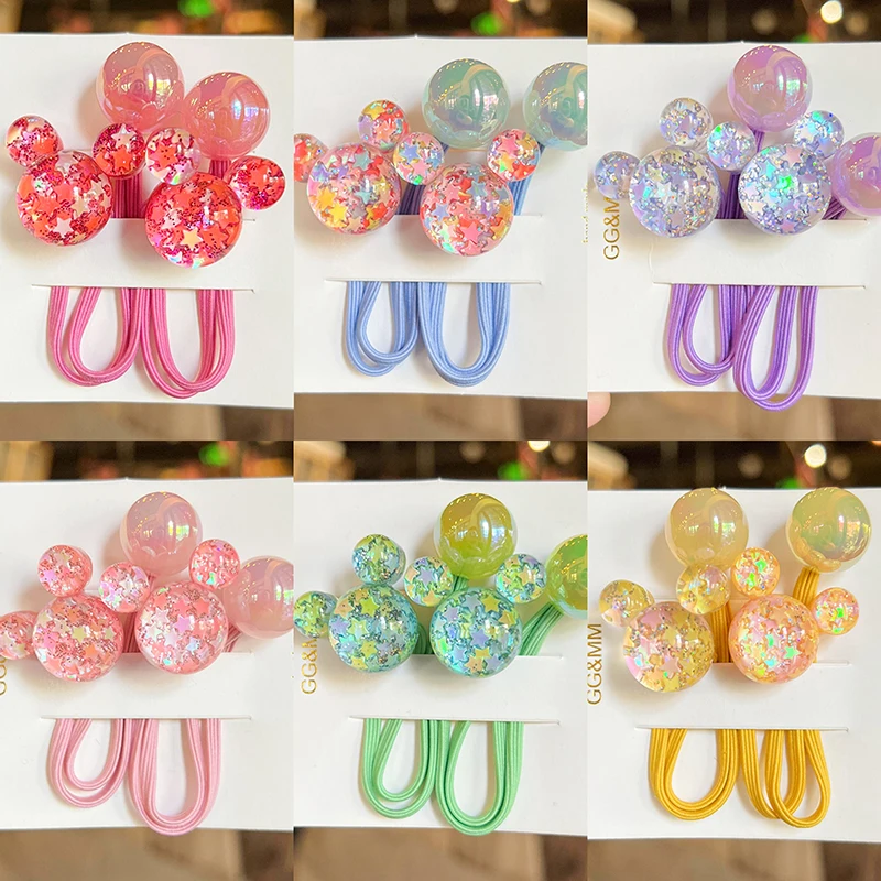 

2pcs Cute Cartoon Mouse Hair Bands Lovely Elastic Princess Hair Accessories for Girls Perfect for Headwear Hair Band