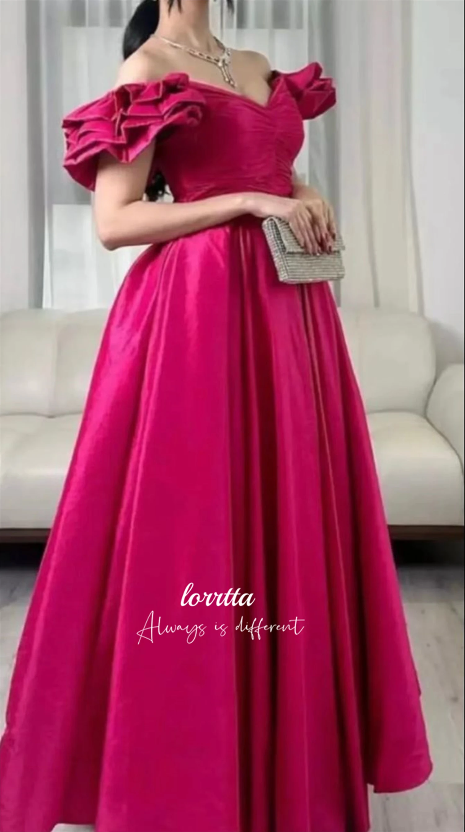 Lorrtta Line A Evening Dress Rose Red Graduation Gown Sweetheart Party Ball Dresses for Special Events Happy Sharon.