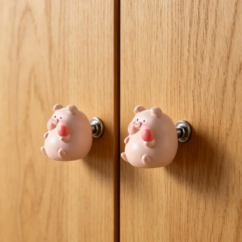 Pig Things Smooth and Cute Children's Room Cabinet Handle Single Hole Cartoon Drawer Sphere Ceramic Wardrobe Door Handle