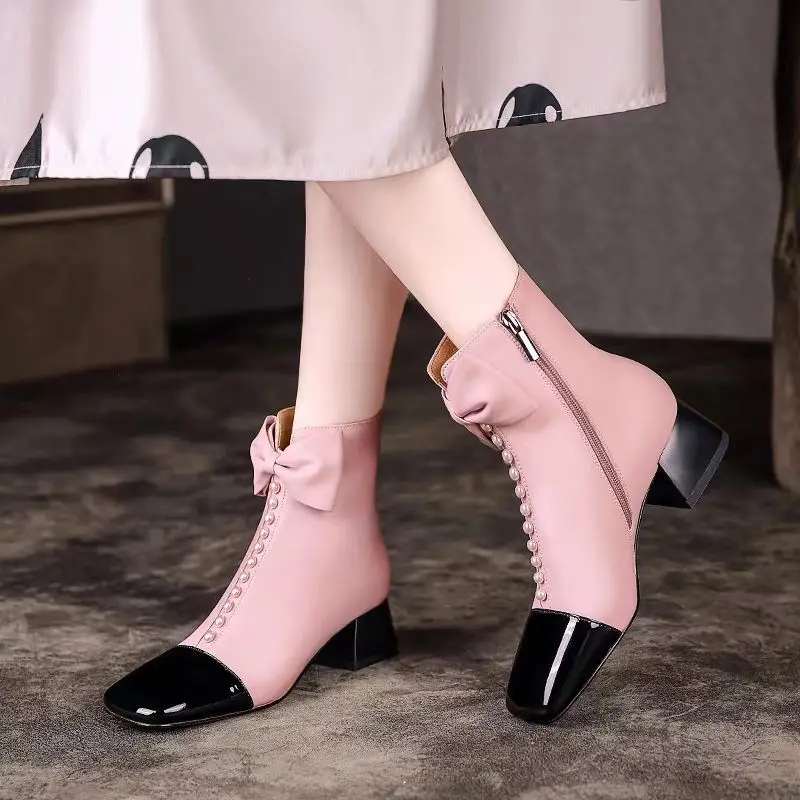 Women's Boots Luxury Ankle Casual Hot Warm Outdoor Fashion Wedge Medium Heel Spring Autumn Winter Comfortable Shoes For Women