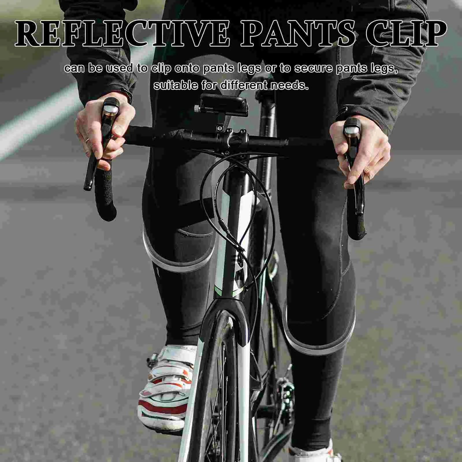 2 Pcs Reflective Trouser Clip Bike Clips Bicycle Trousers Pant Leg Straps Pants for Cyclists Mountain