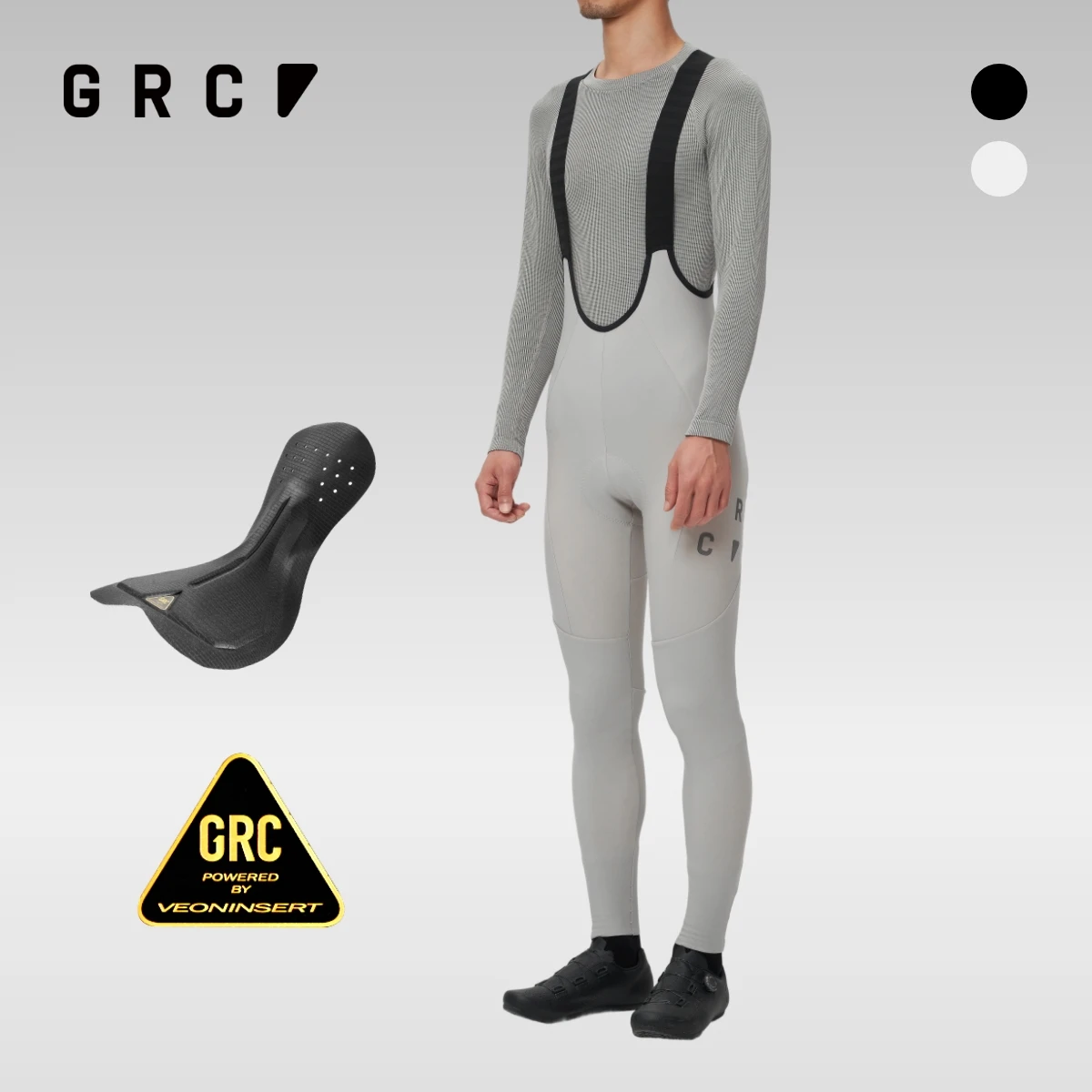 GRC Cycling Apparel Men's Black Label Fleece Bib Tights