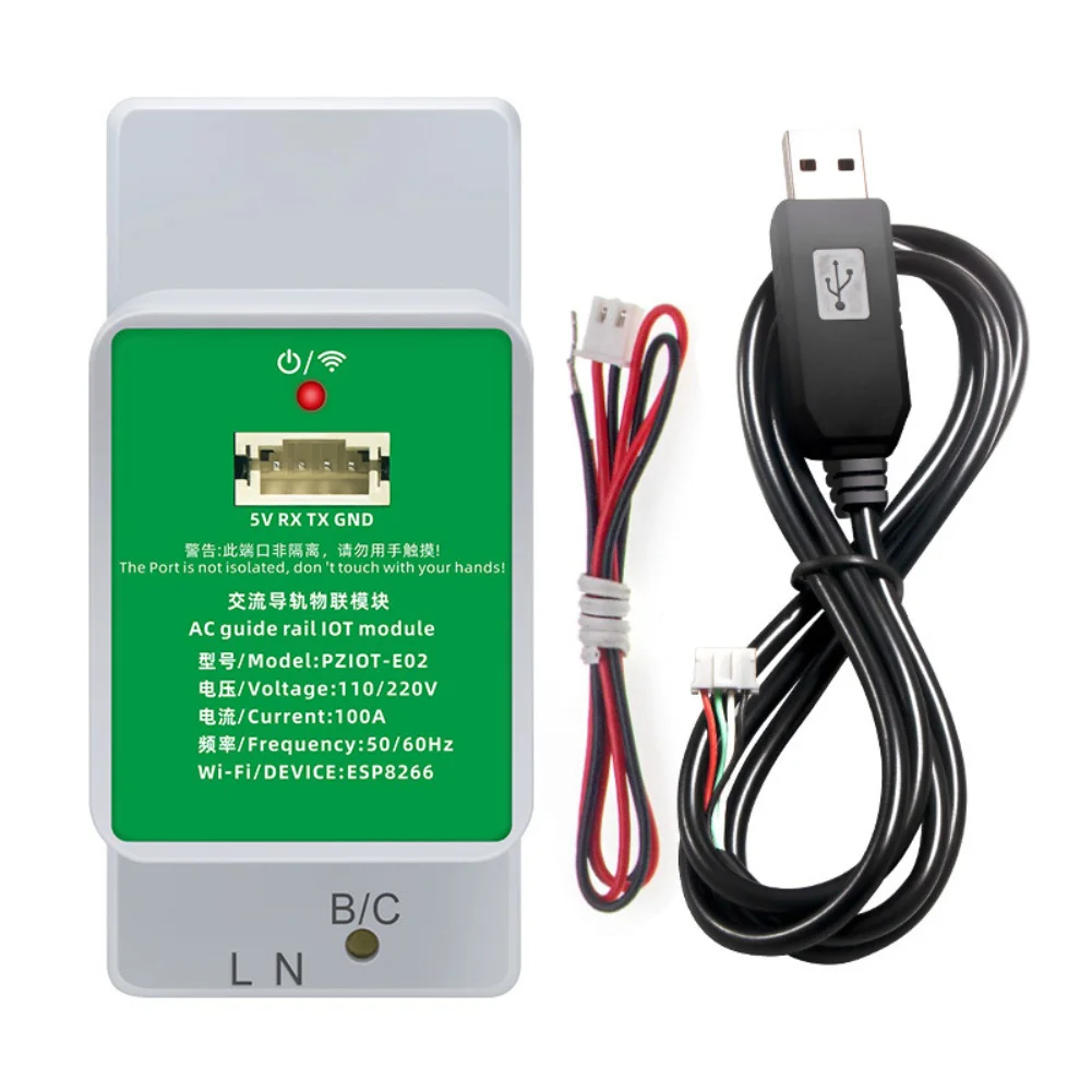 

Модуль счетчика электроэнергии Wi-Fi PZIOT E02, однофазный, с измерением ампер и поддержкой прошивки с открытым исходным кодом