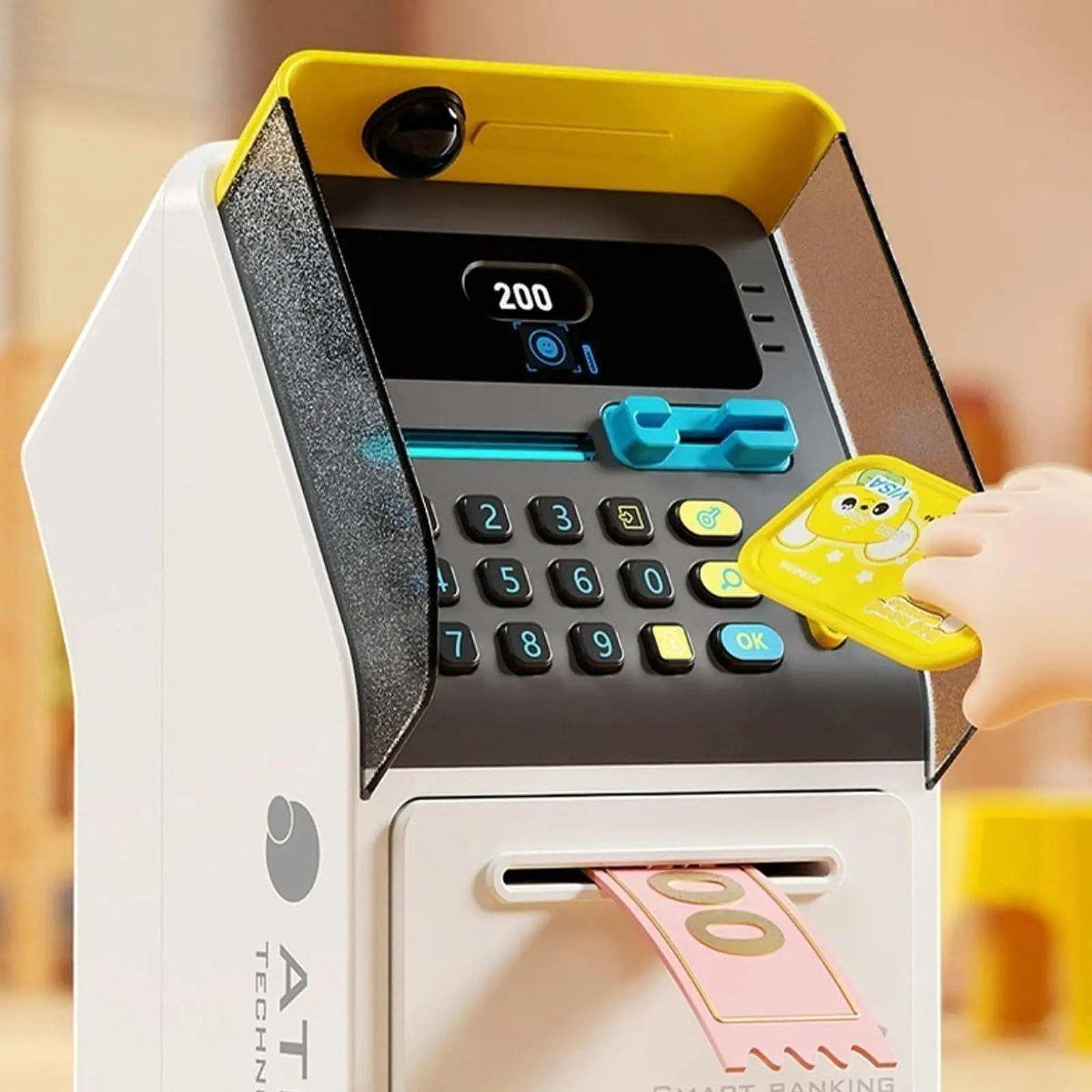 Piggy Bank Money Bank ของขวัญวันเกิดการเรียนรู้อัตโนมัติ Scroll เด็ก ATM ประหยัดของเล่นเด็กอายุ 3-8 ปีเด็ก