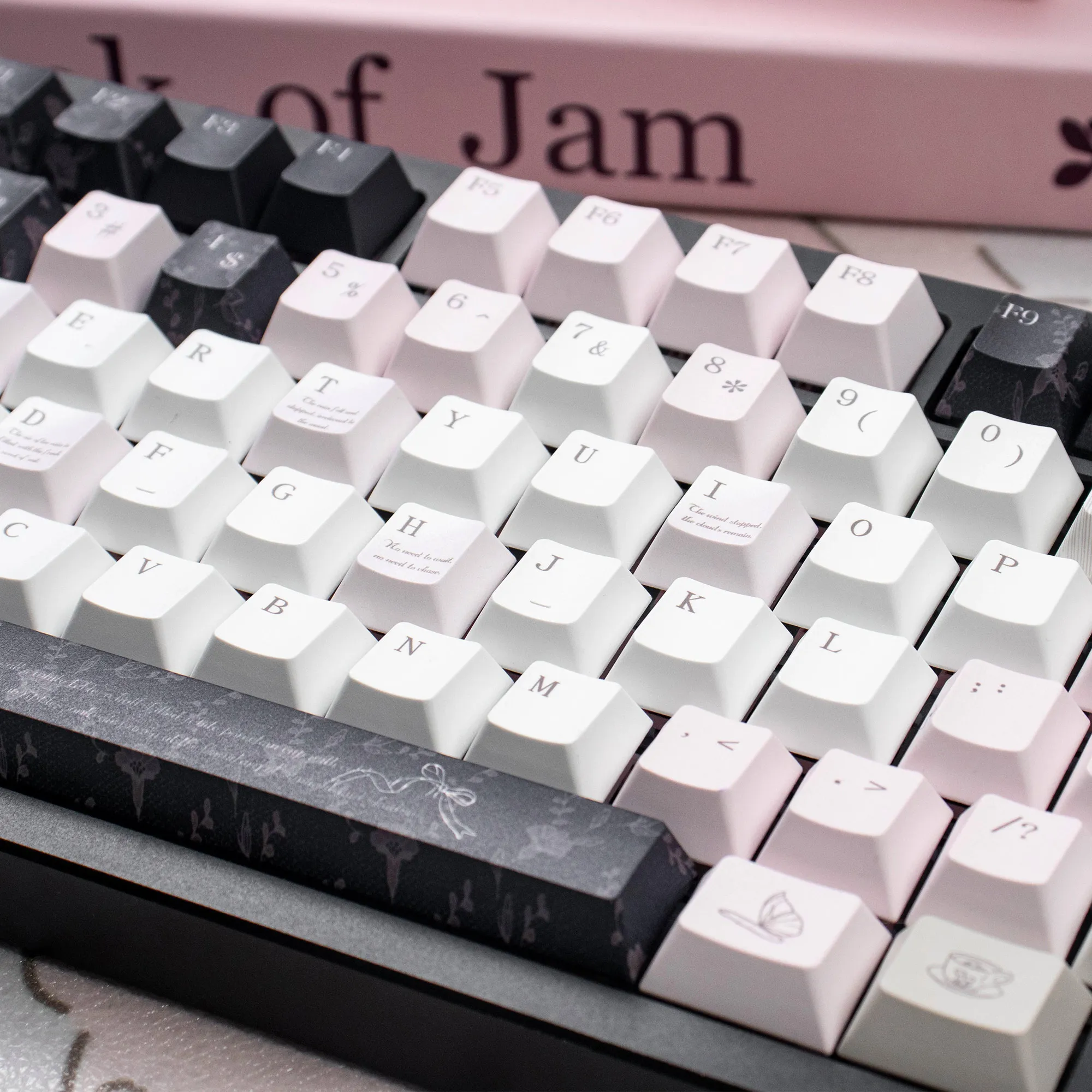 Pink Cute Keycaps Dye-sub Cherry profile PBT keycaps sets Customized Girls key caps For MX 61/68/96/104 Mechancial keyboard