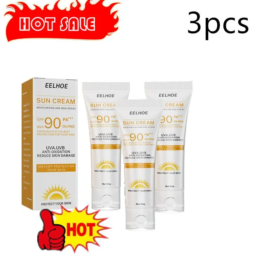 3PCS Whitening Sunscreen SPF90+ UV Protection Sun Screen Lsolation Moisturizing Brightening Face Body Thighs Sunblock Skin Car