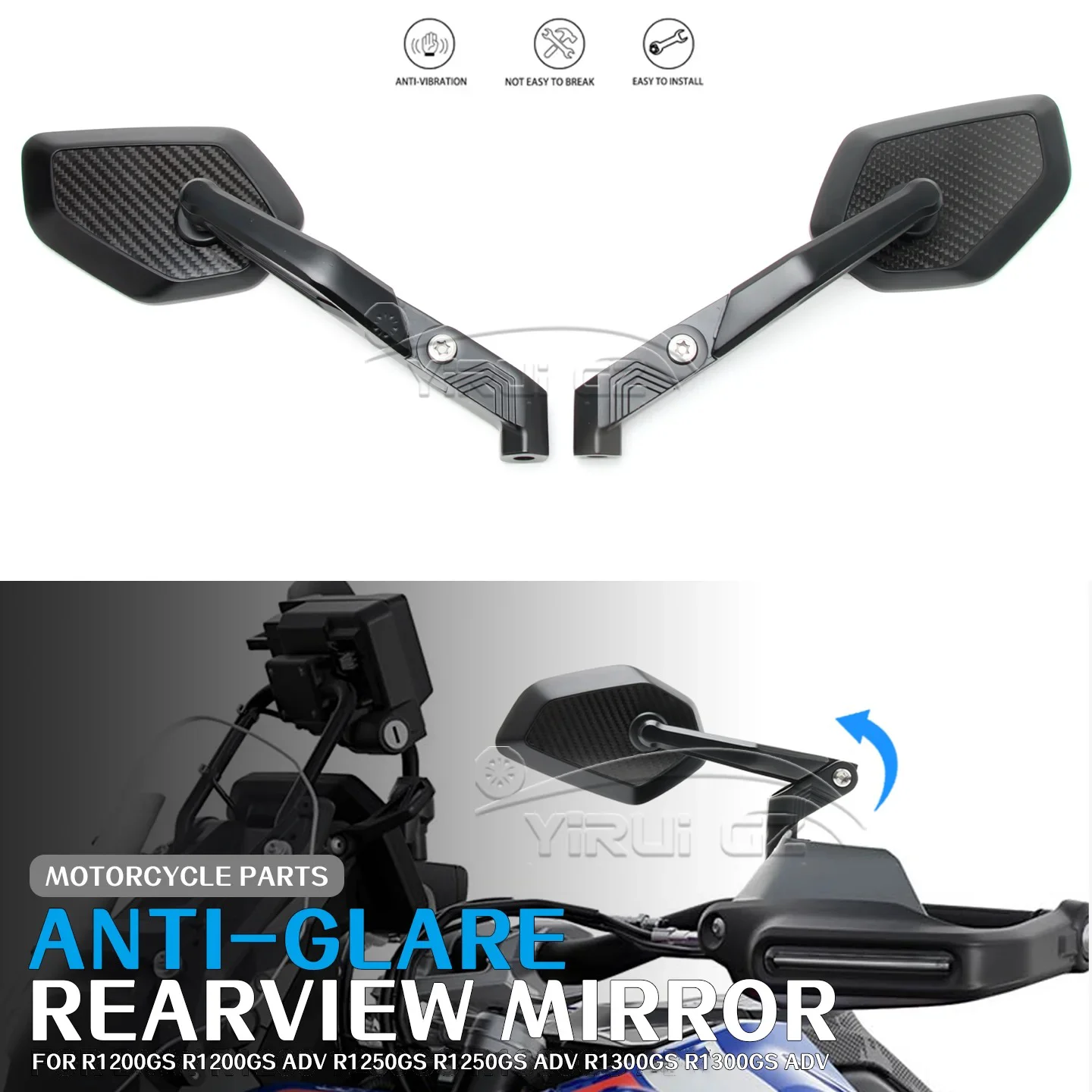 Motorcycle rearview mirror Rearview Side Mirror anti-glare mirror FOR BMW R1200GS R1250GS R1300GS R 1200GS ADV R1250 1300GS ADV