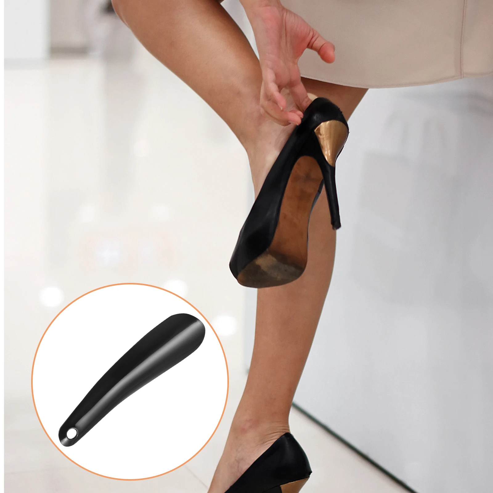 

Plastic Shoe Horn Short Handle Ergonomic Shoe Helper For Men Women Easy Wear Slippers Boots Travel Sturdy Pp Shoehorn Tool