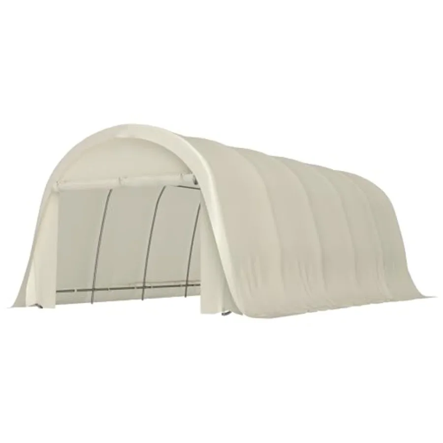 Carport Canopy, 12 x 23.6 ft Beige Heavy Duty Carport and Portable Garage Tent with UPF50+ Car Shelter, Galvanized Frame, Large
