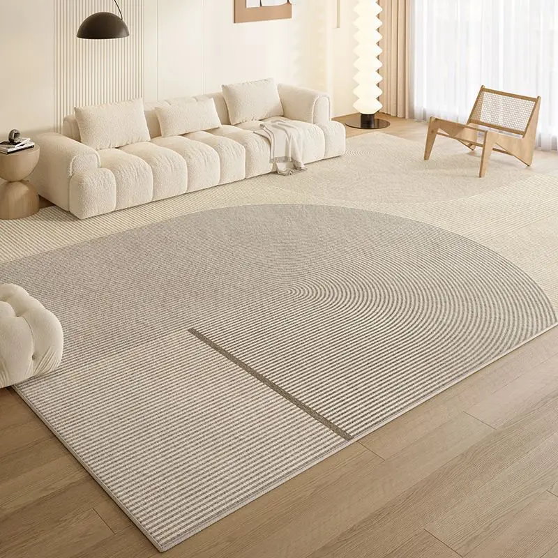 VIKAMA Cream Style Minimalist Texture Large Carpet Living Room Bedroom Study Soft Anti slip Carpet Home Decoration