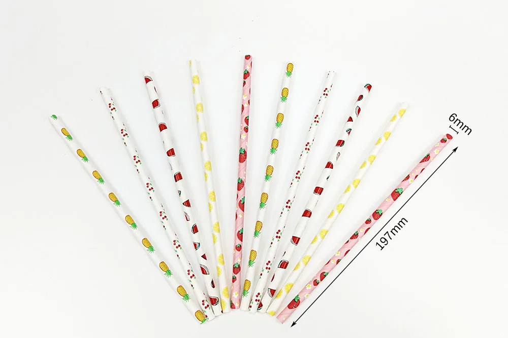 25Pcs Obst Papier Strohhalme Ananas Erdbeere Zitrone Trinkhalme Kreative Geburtstag Hochzeit Party Decor Liefert Baby Dusche – Detail 3