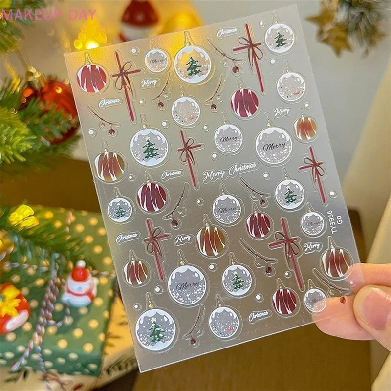 1 Vel Kerst Nail Stickers Zelfklevende Klassieke Stijl Nail Art Stickers Met Herten Sneeuwpop Schattige Nagel Decoratie Salon Cadeau