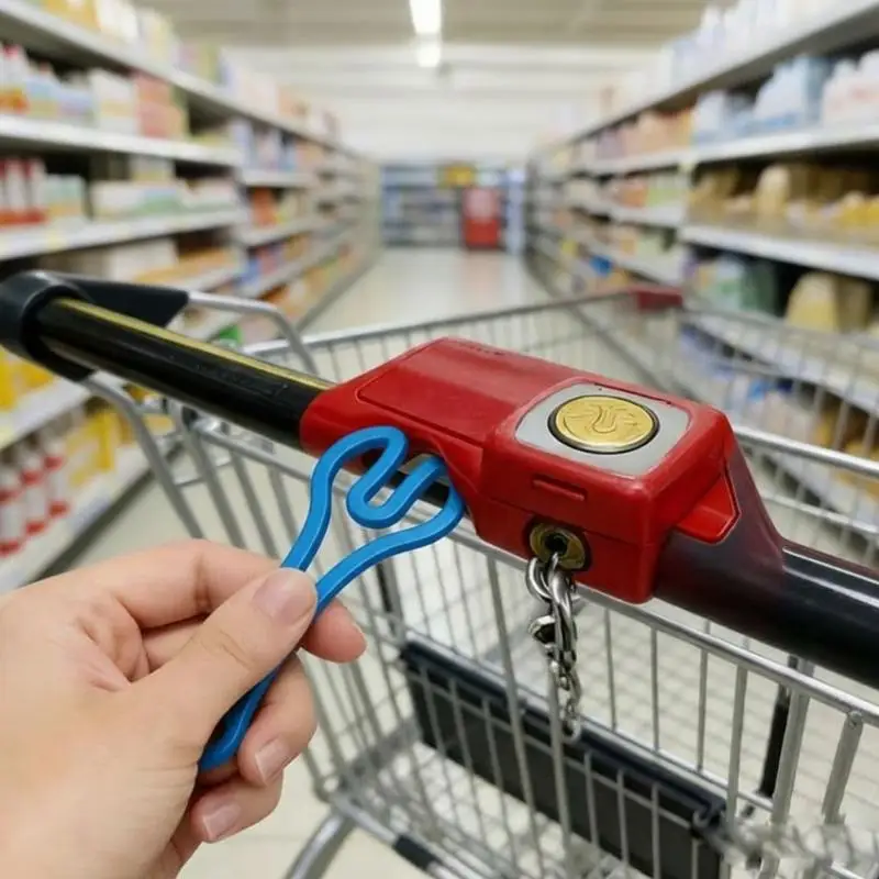 2Pcs Shopping Cart Token Keychain - Supermarket Trolley Unlocking Tool, 3D Plastic, Portable & Reusable, Compact Sturdy Design image 2