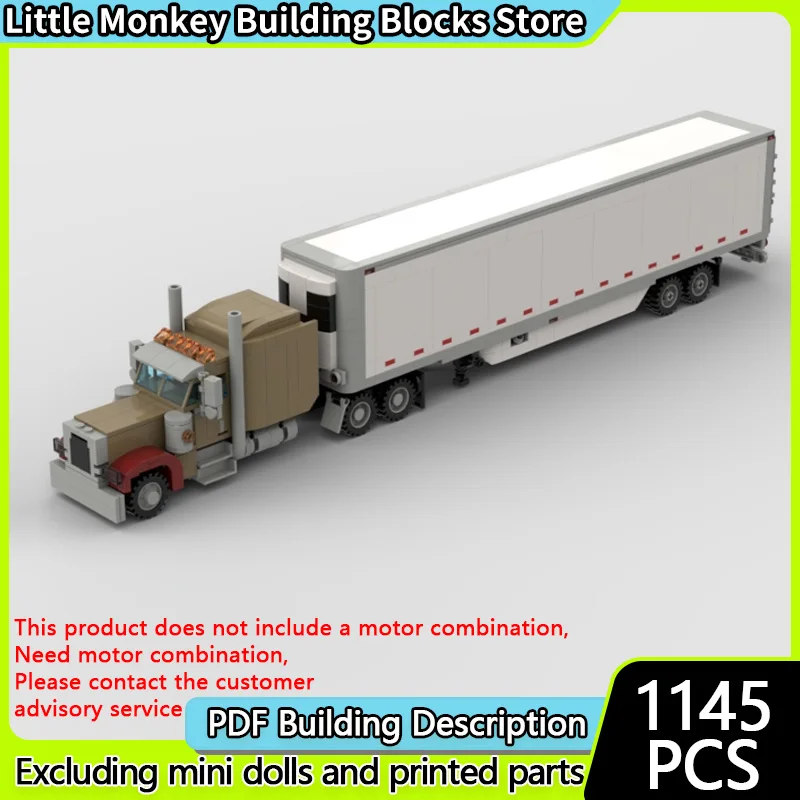 

Модель городской автомобиль MOC, строительные кирпичи, транспортный грузовик с повторным механизмом, модульная технология, детские праздничные подарки, сборка игрушек, костюм