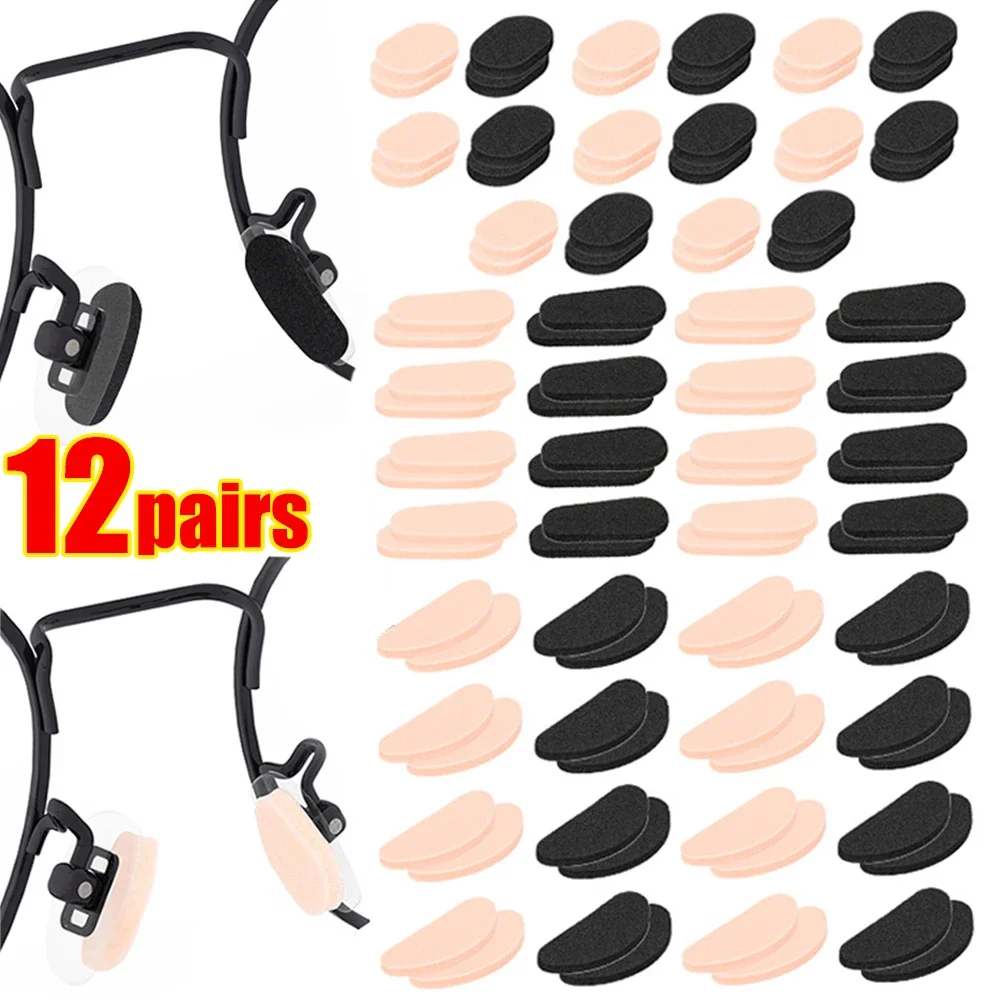 12pairs Soft Anti-slip EVA Sponge Foam Nose Pad For Glasses Eyeglasses Nose Pads For Sunglasses Stickers Eyewear Accessories