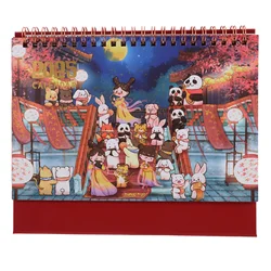 2025 Desk Calendar Flip for Office Accessories Chinese New Year Calendars Painting Turn The Page Desktop Small