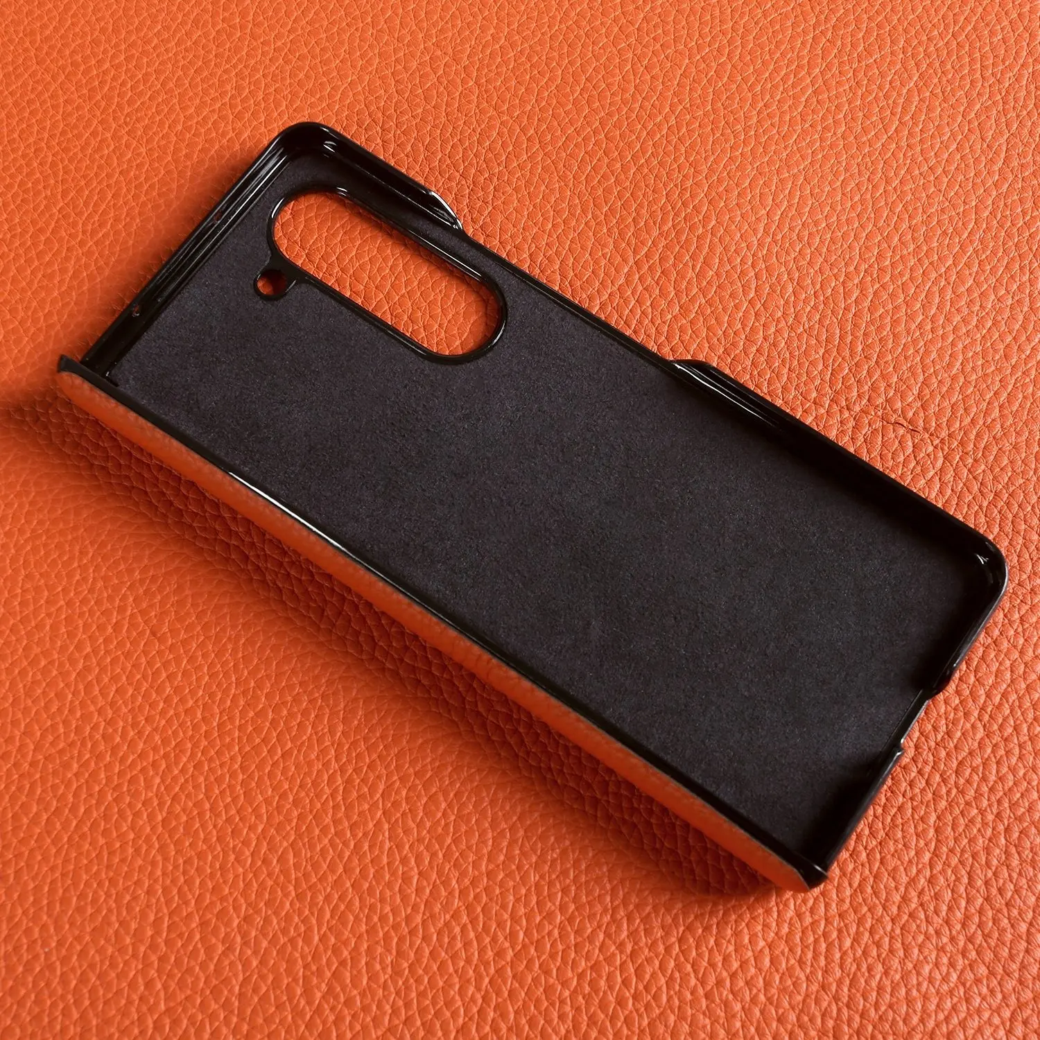 حافظة لهاتف سامسونج جالاكسي Z فولد 6 فولد 5 أغطية جلد طبيعي كابا واقية Etui Center Axis Back Coque Carcasa بدون جبهة
