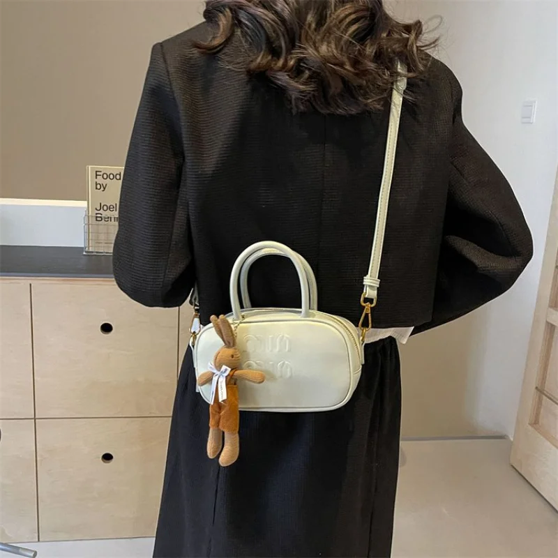 Damen-Tragetasche aus strapazierfähigem Leder mit Pariser Stil und lässigem Vintage-Pendler-Chic-Look ​