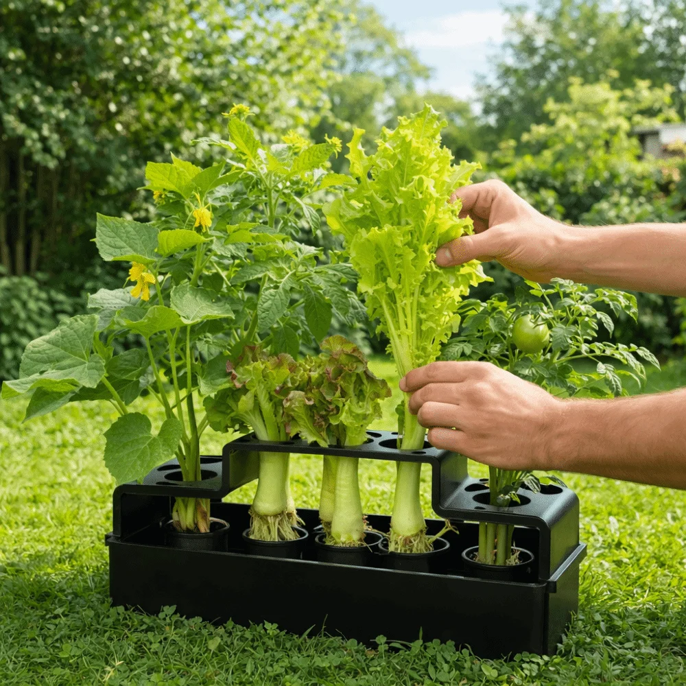 Plastic Hydroponic Vegetable Box Repeated Growth Soil-Free Growing Seedling Tray Ventilated Hydroponic Planter