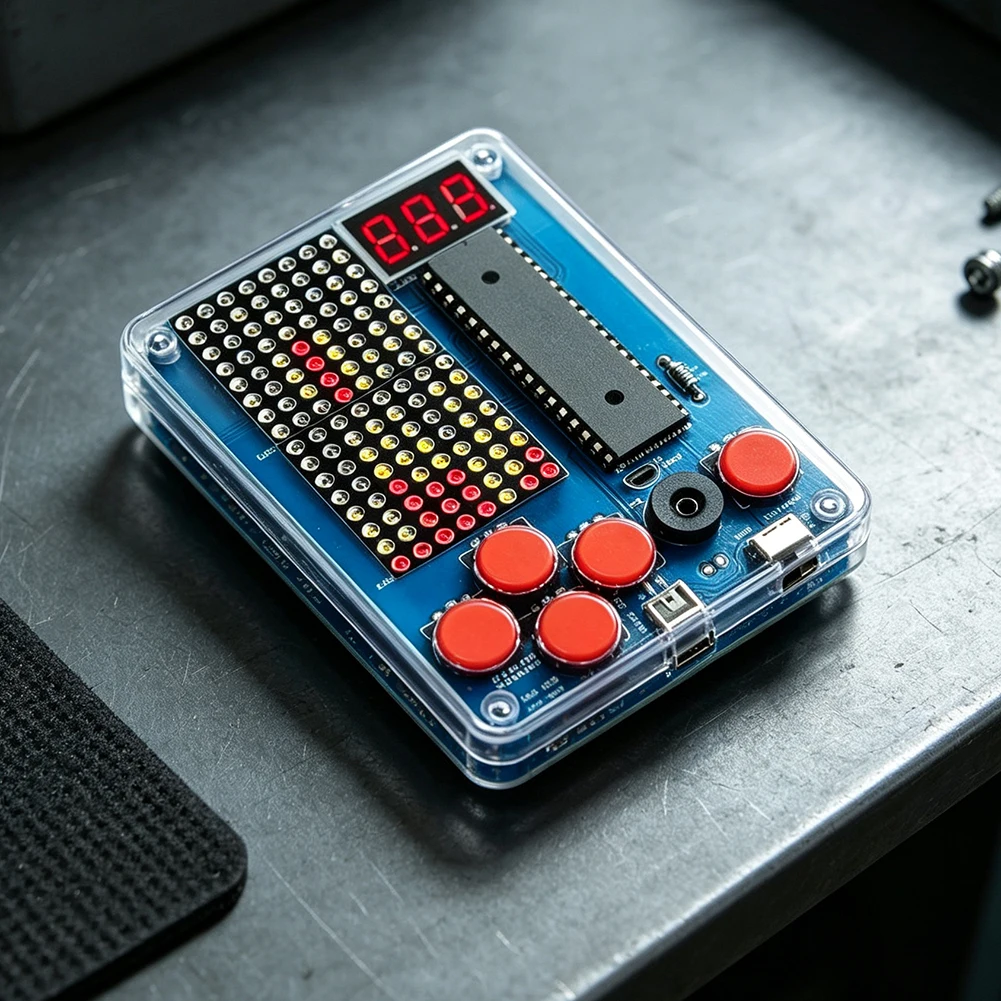 DIY Game Console Kit Based on 51 Microcontroller Architecture with Tactile Push Buttons and Passive Buzzer Audio Output