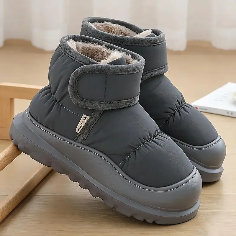Rutschfeste, dicke Winterstiefel für Damen 2026, Übergrößen, warme Plüsch-Knöchelstiefel, wasserdichte Baumwollschuhe für Paare – Detail 17