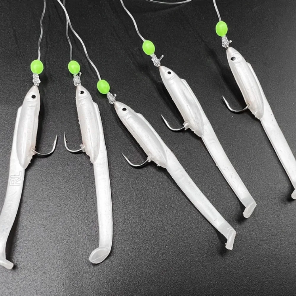 1 Set Cluster Soft Lure Luminous Eel Sabiki Rigs String Hooks Lure Fishes Saury Squid Mackerel Scad Saltwater Fishing Tackle
