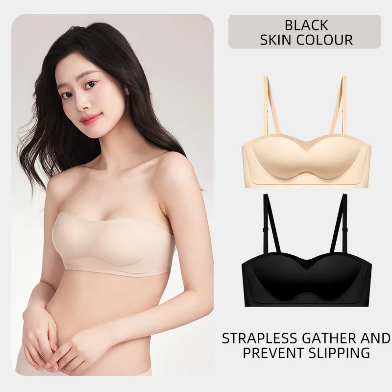 

Сексуальный бюстгальтер пуш-ап, женский бесшовный невидимый бюстгальтер без бретелек, топ без бретелек на пуговицах спереди, противоскользящий Ropa Interior De Mujer