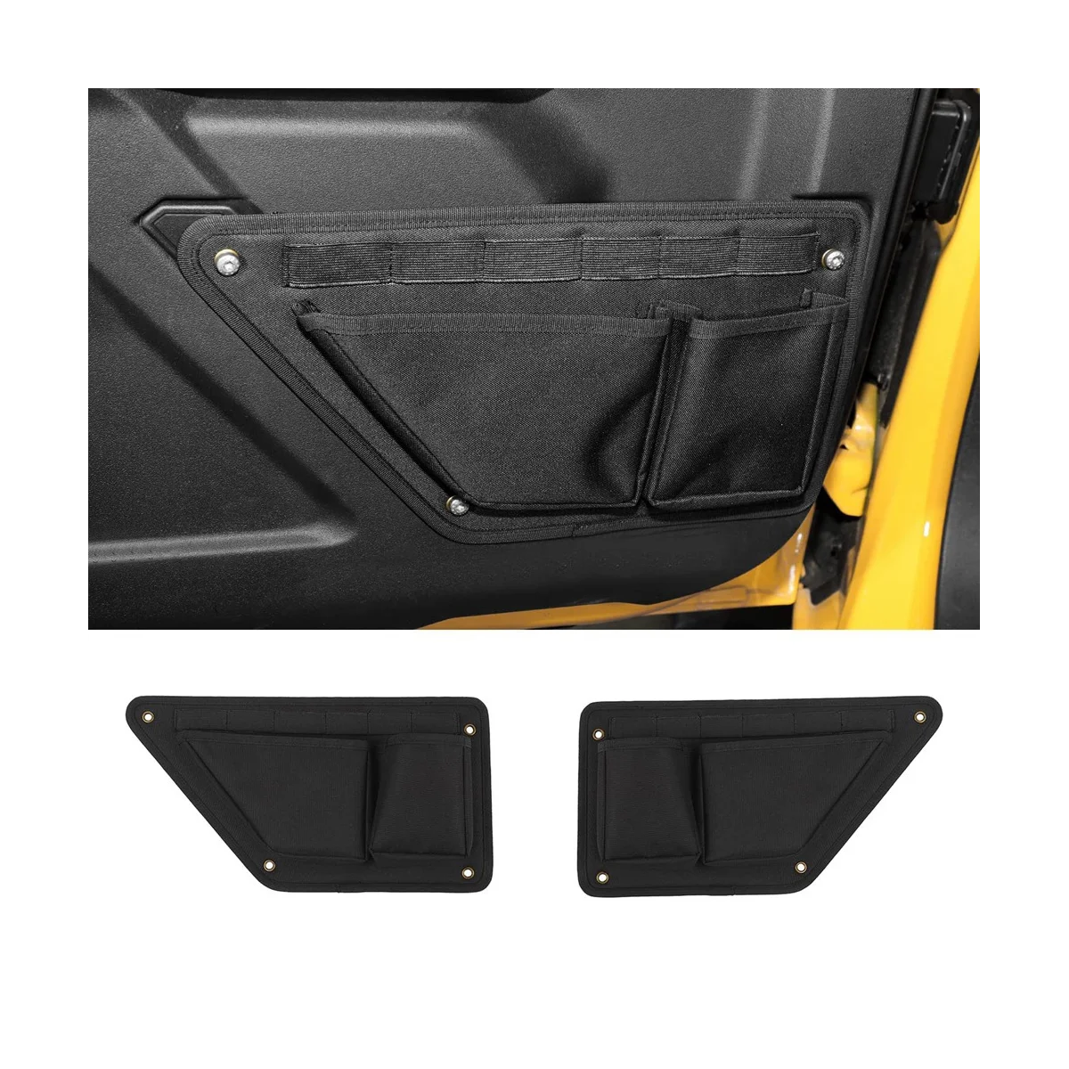 Front Door Storage Bags, Door Storage Holder Pockets Side Organizer for 2021 2022 Ford Bronco Interior Accessories