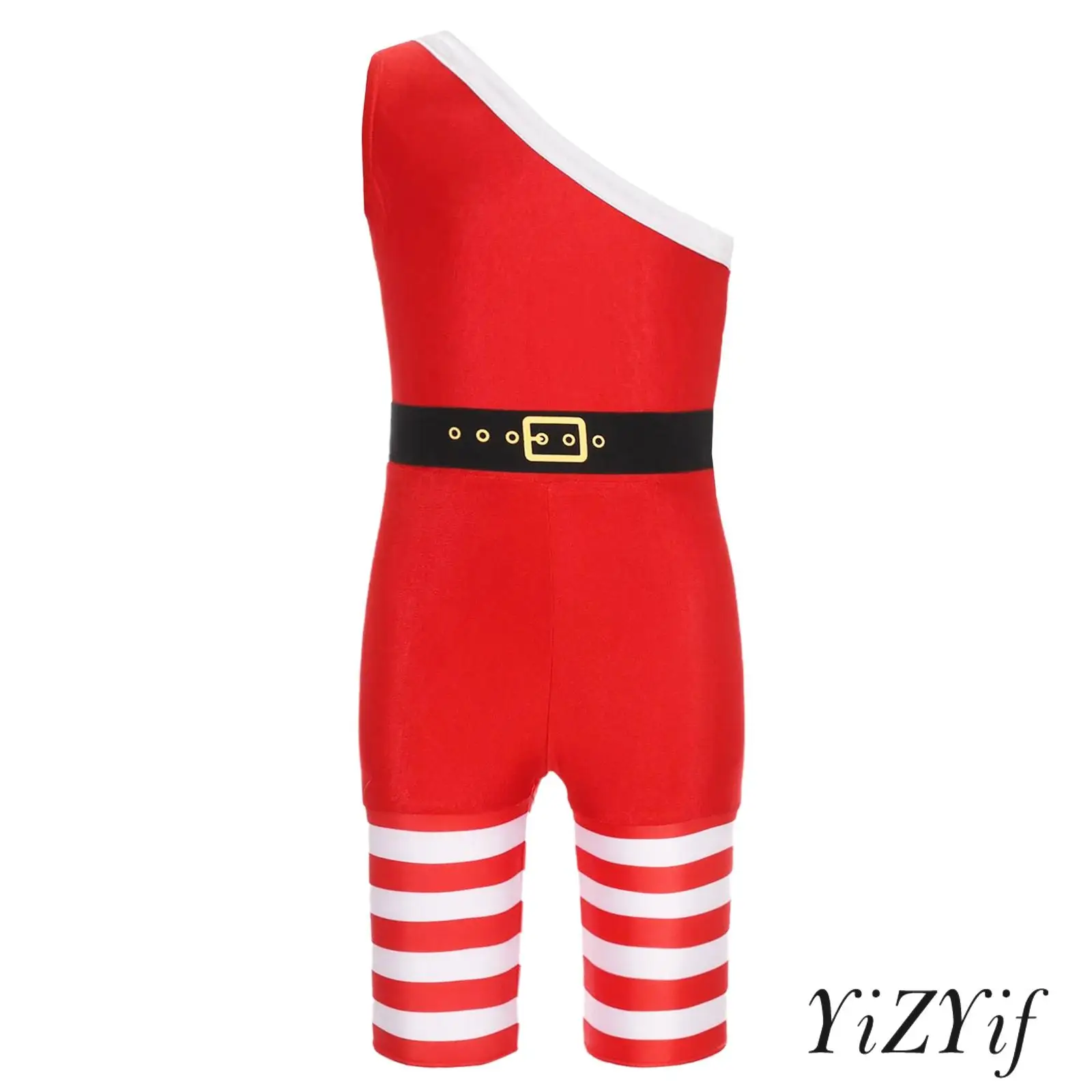 

Kids Boys Christmas Costume Weight Lifting Muscle Man Costume One Shoulder Sleeveless Short Bodysuit Dress Up Costume