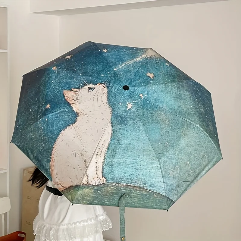 

Automatic Open/Close Umbrella with UV Protection - Lightweight Portable Folding Umbrella with Automatic Open/Close Button, 8-R