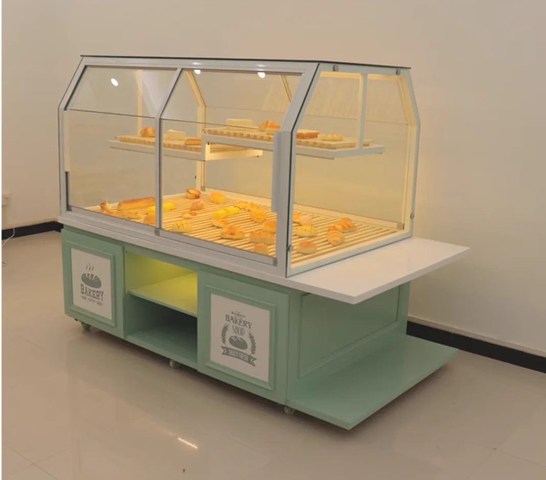 New bread cabinet bag display cabinet baking side cabinet Solid wood cake model display cabinet Display cabinet in the island ca