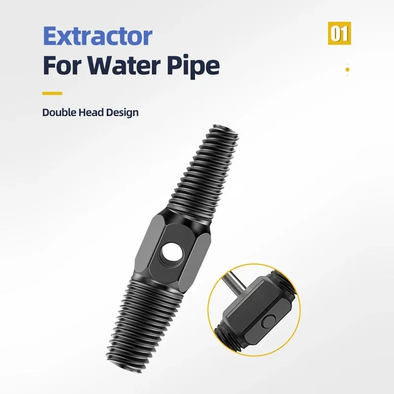 Double Head Screw Extractor Drill Bits Set Damaged Water Pipe Broken Bolt Screws Remover Tools Faucet Valve Thread Repair Taps